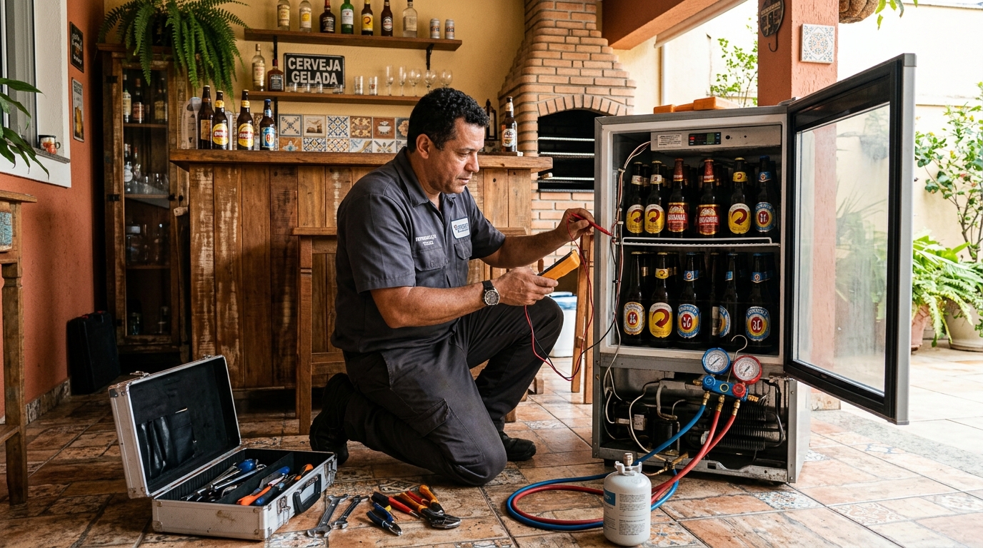 Recarga de gás refrigerante de cervejeira em Maceió‑AL